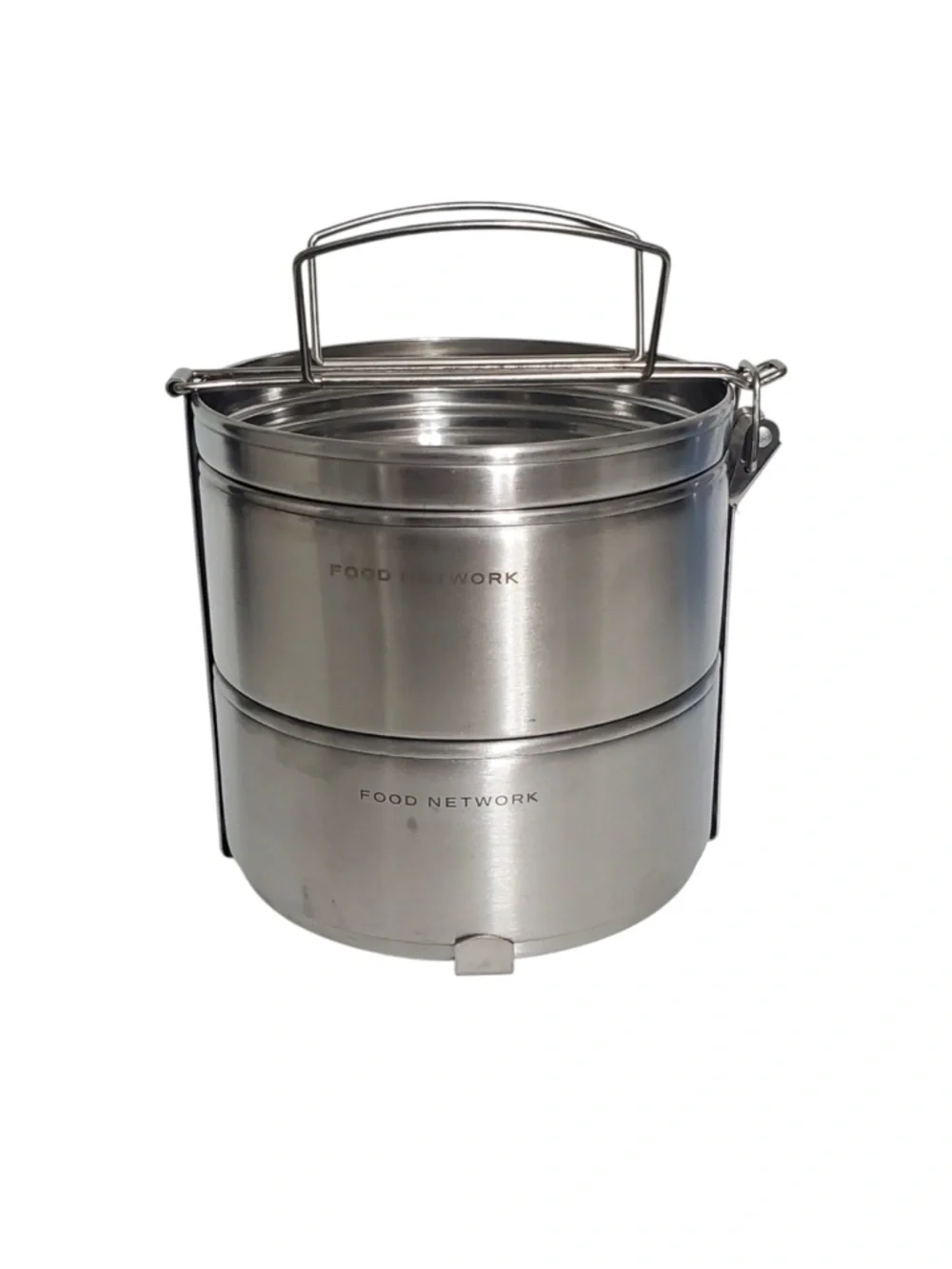 Food Network Silver 2-Tier Stainless Steel Lunch Carrier